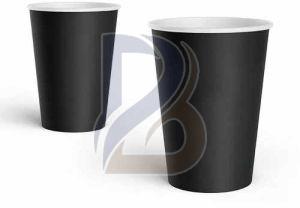 Black Single Wall Hot Coffee Cups