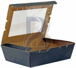 Black Window Paper Lunch Boxes