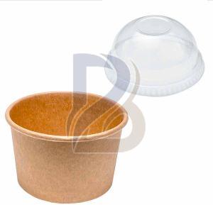 Brown Dome Lid Paper Bowl