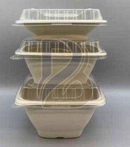 Eco Bagasse Deep Square Container
