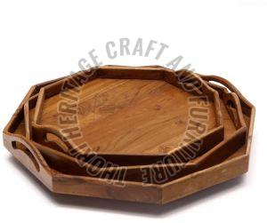 Octagonal Wooden Trays