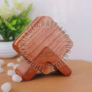 Square Wooden Coaster Set