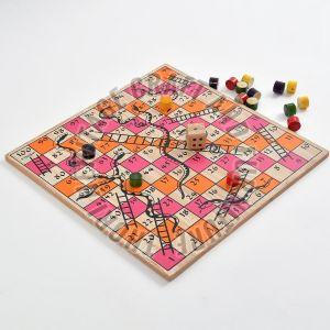Wooden Snake Ladder Board