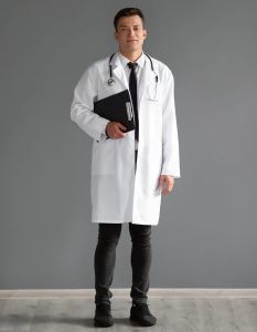 Mens Cotton Blend White Formal Medical Lab Coat