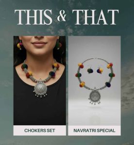 Oxidized Women Chocker Metal Necklace Set