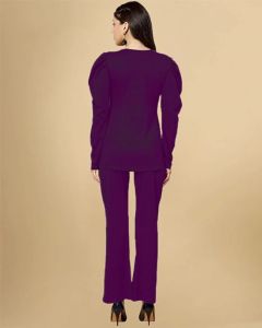 Ladies Purple Poly Cotton Co-Ord Set