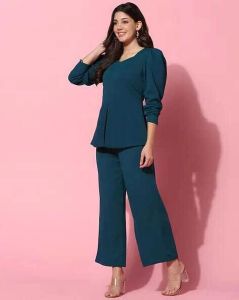 Ladies Full Sleeves Poly Cotton Co-Ord Set