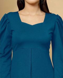 Ladies Teal Blue Poly Cotton Co-Ord Set