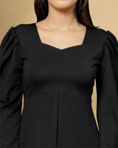 Ladies Black Poly Cotton Full Sleeves Co-Ord Set