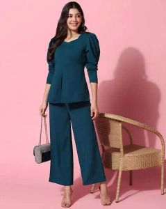 Ladies Full Sleeves Poly Cotton Co-Ord Set
