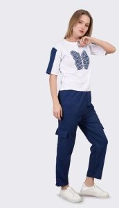 Ladies Butterfly Print Polyester Co-Ord Set
