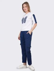 Ladies Butterfly Print Polyester Co-Ord Set