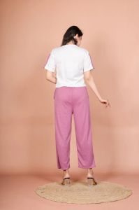 Ladies Plain Cotton T Shirt & Palazzo Set