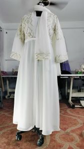 Elegant White Abaya Dress