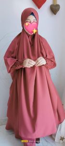 Premium Pink Jilbab Set