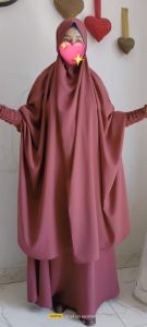 Premium Pink Jilbab Set