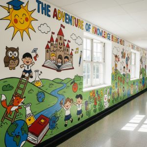 2D Cartoon Wall Art Painting Service