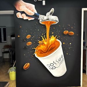 3D Cafe Wall Art Painting Service