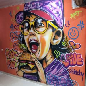 3D Cafe Wall Art Painting Service