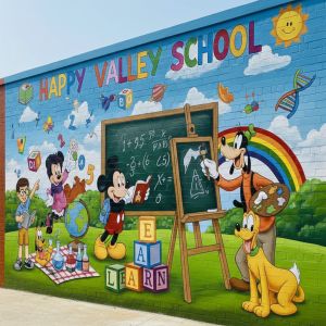 3D Cartoon Wall Art Painting Service