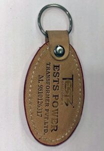 Custom Oval Leatherette Keychain