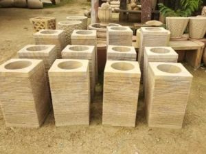 Antique Finish Marble Planter