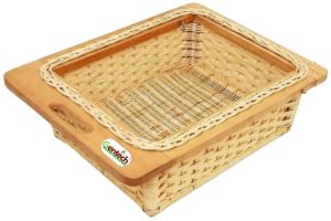 Gentech Wicker Basket Wooden & PVC