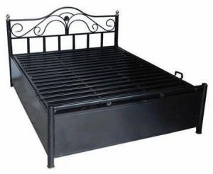 Designer Metal Frame Bed with Headboard