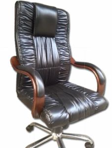 Executive Leather Office Chair with Wheels