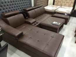 L-Shape Recliner Sofa with Cup Holders