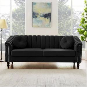 Luxury Velvet Loveseat with Tufted Back