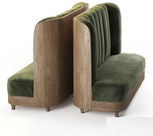 Modern Velvet Booth Seating with Wood Shell