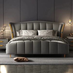 Premium Leatherette Bed with Padded Backrest