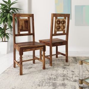 Solid Wood Dining Chair Set OF 2 Pcs