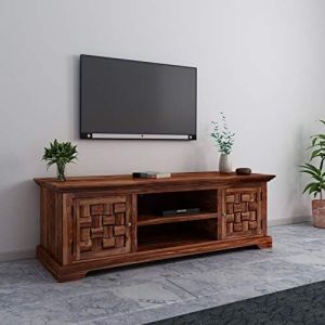 Solid Wood Hand Carved TV Entertainment Unit