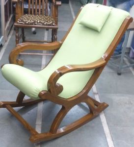 Wooden Rocking Chair with Cushions