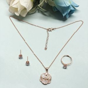 Chic Rose Gold-Tone Jewelry Set