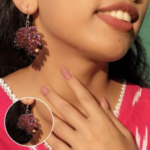 Sparkling Resin Leaf Dangle Earrings