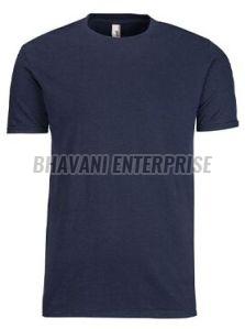 Mens Solid Color 100% Cotton Crew Neck T-shirt