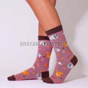 Soft & Eco-Friendly Women's Bamboo Socks with Woodland Animal Print Soft & Eco-Friendly Women's Bamboo Socks with Woodland Animal Print