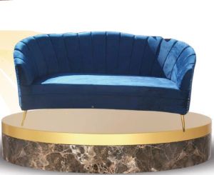 Velvet 4 Seater Wooden Sofa