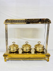 3 Partition Copper Chafing Dish