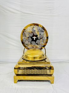 Golden Round Decorative Chafing Dish