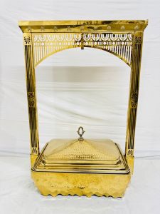 Golden Square Brass Chafing Dish
