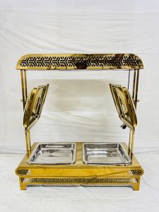 Modern Brass Double Chafing Dish