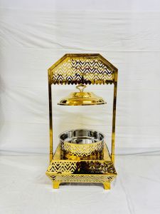 Golden Round Decorative Chafing Dish