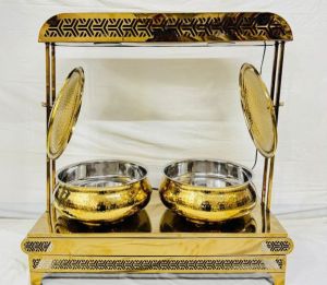Modern Brass Double Chafing Dish