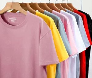 Mens 100% Cotton Biowash Plain T-Shirts