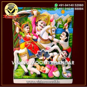 Marble Khandoba Statue