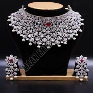 Artificial Diamond & Ruby Choker Set